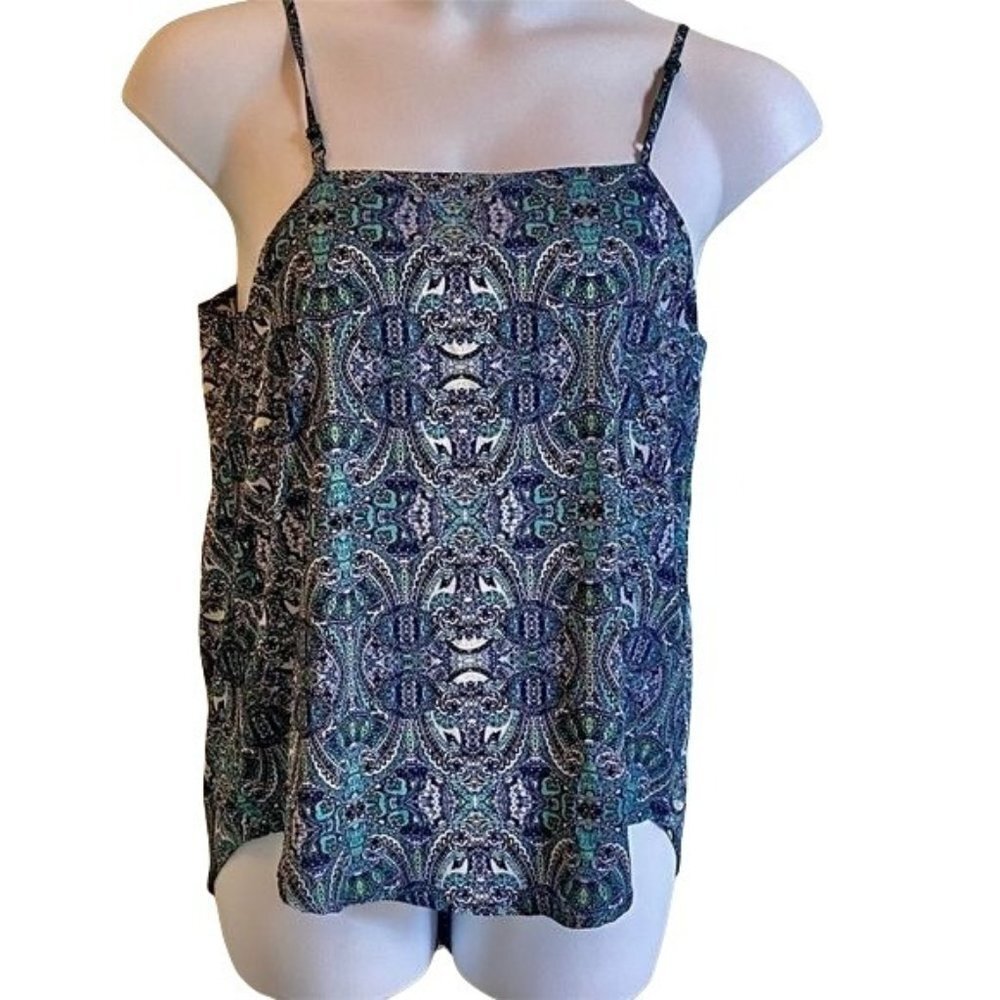 Time and Tru Sleeveless Lightweight Boho Top Adjustable Spaghetti Straps Large